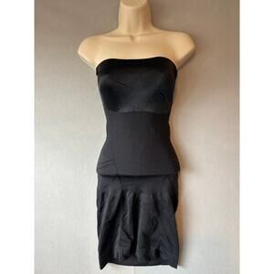 SPANX Slimmer‎ & Shine Black Shapewear Strapless Slip Dress Womens Size Medium